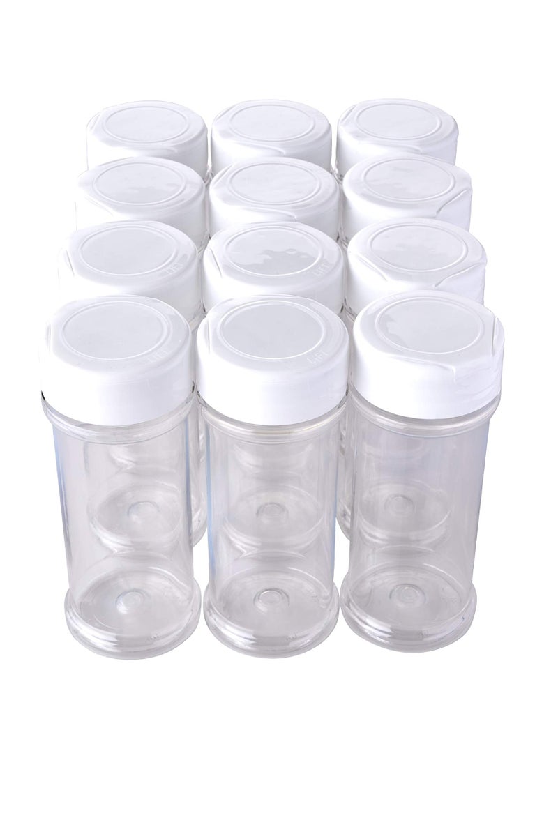 Xyloburst 12 Pack of 6 Oz. Empty Clear Plastic Spice Bottles with White Sprinkle Top Lids For Storing and Dispensing Salt, Sweeteners and Spices - Food-Grade Spice Jars for Kitchen and Home Spice Organization - Image 2